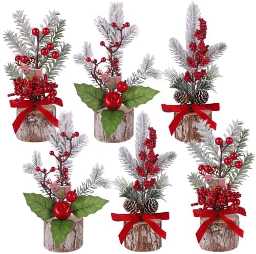 winemana Christmas Table Decorations Indoor Xmas Centerpieces Decor, 6 Pack
