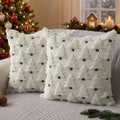 Allorry Christmas Pillow Covers 18x18 inch Set of 2 Christmas Decorations Soft Plush Faux Fur Wool Cream White Christmas Tree Throw Pillow Cases Winter Holiday Decor for Sofa Living Room PT-002D18