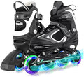MammyGol Adjustable Inline Skates for Kids Boys Girls Youth Blades Roller Skates with Light up Wheels Ages 4-16
