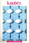 Knobēz: 12pk Snowflake Decorative Knob Covers - Blue Winter Cabinet Decor