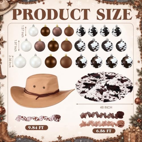Sosation 29 Pcs Western Luxury Christmas Tree Decor Complete Set