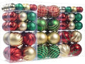 100Pcs Christmas Ball Ornaments Set, Assorted Shatterproof Christmas Ornament, Christmas Tree Theme Hanging Decoration for Xmas Tree/Holiday/Party/Home Decor (Gold & Red & Green)