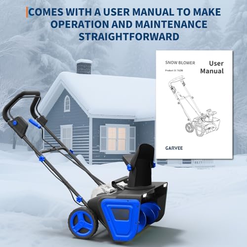 Cordless Snow Blower, 20-Inch Electric Snow Thrower with Dual 20V 4.0Ah Batteries & Charger, Brushless Motor, 12" Deep Cleanup, 25FT Throw, 180° Chute, Dual LED Lights for Driveways & Sidewalks