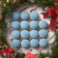 Brightown 15 Pcs Light Blue Velvet Christmas Balls, 3.15 Inch Velvet Ornaments for Christmas Tree, Christma Tree Flocked Ornaments Balls for Family Holiday Wedding Party Xmas Hanging Decoration