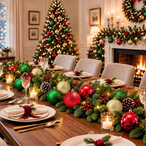 Jenaai 12 Pcs Christmas Ball Ornaments 3.15 Inch Plastic Hanging Bauble