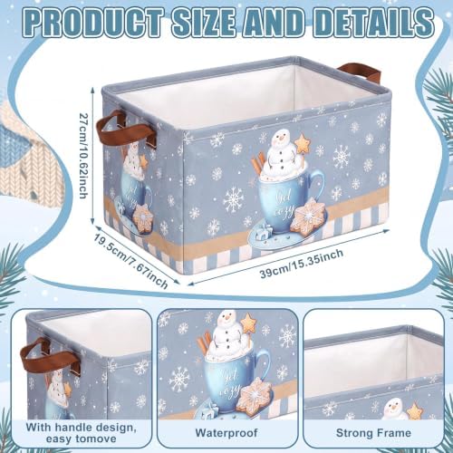CHENGU 6 Pack Winter Storage Bin Collapsible Winter Christmas Basket