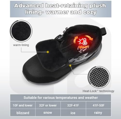 FitVille Men's Winter Boots,Extra Wide Width Thick Fur Lined Snow Boots
