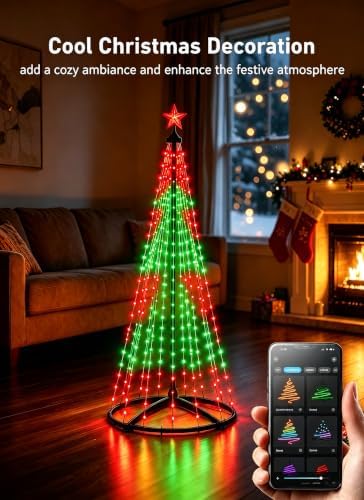 oneup 6FT Christmas Cone Tree Light,Smart RGB Light with App & Remote