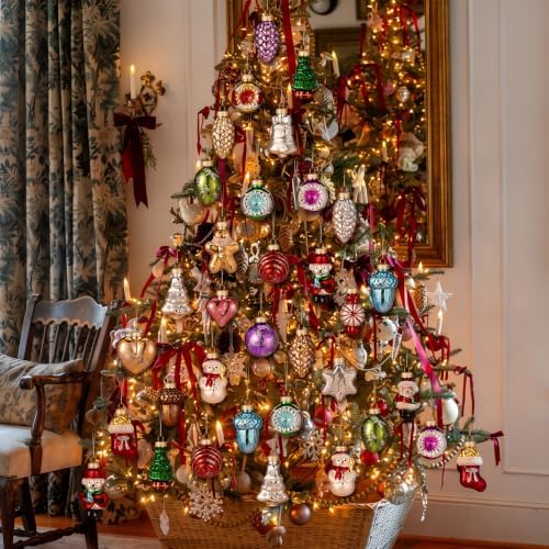 Havawish 24 Pcs Vintage Glass Christmas Tree Ornaments Set