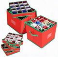 ROYGROW 2 Pack Christmas Ornament Storage Box with 128 Compartments