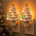L LOHAS LED Christmas Tree Night Light, Ceramic Night Lights for Kids