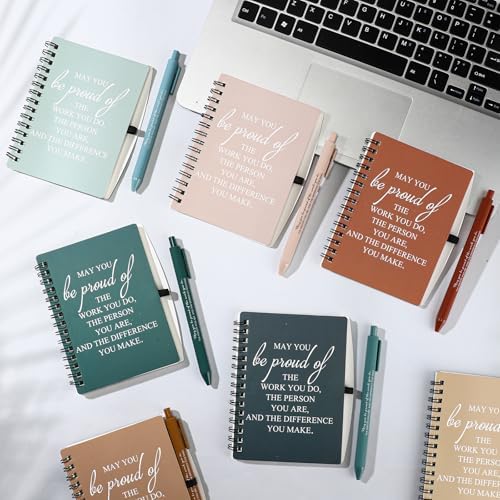 Honoson 50 Sets/100 Pcs Employee Notebook Pen Gifts, Novel Color