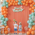 10x10 Orange Backdrop Curtain for Parties Wrinkle Free Orange Photo Curtains Backdrop Drapes Fabric Decoration for Wedding Birthday Party Baby Shower 5ft x 10ft,2 Panels