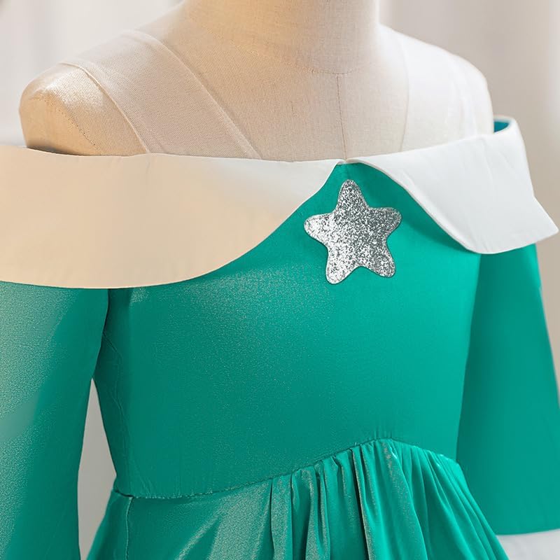 Princess Rosalina Costume for Girls One Shoulder Fancy Dress Gowns with Accessories