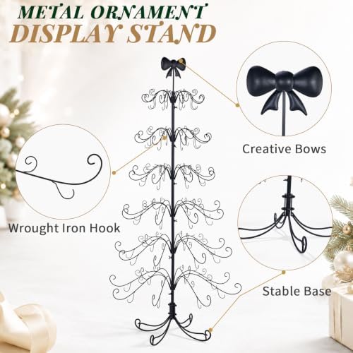Karl Home 6 ft Wrought Iron Bow-Top Ornament Display Tree, Black