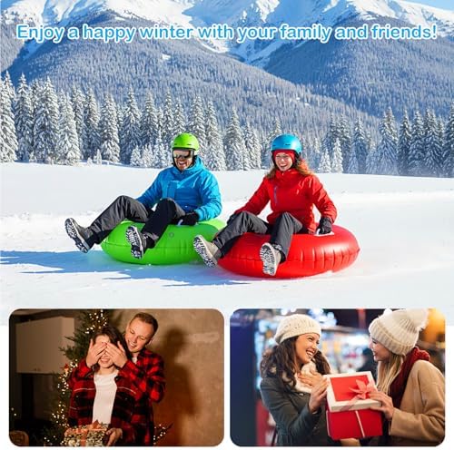 Shappy 4 Pack Inflatable Snow Tubes Heavy Duty