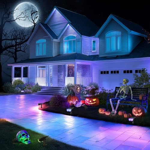 Linkind Halloween Solar Lights Outdoor Spotlight Waterproof RGB 4 Pack