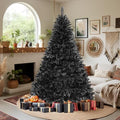 DWVO 6ft Artificial Black Halloween Christmas Tree, 818 Tips