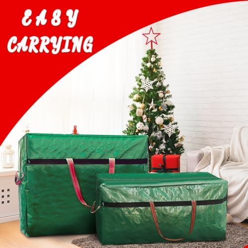 WFK 9FT Large Christmas Tree Storage Bag Waterproof Xmas Tree Bag Green