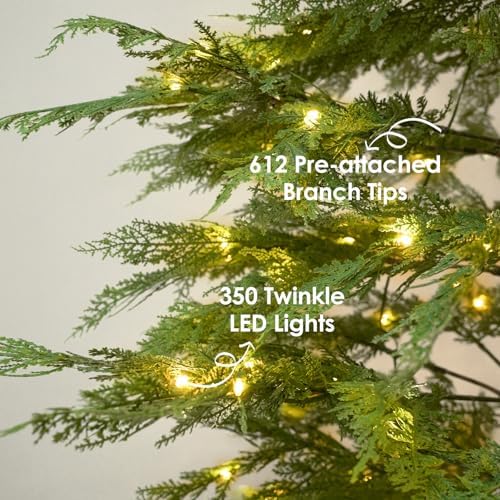 Christmas Decorations - 7.5 Ft Pre-Lit Twinkle Christmas Cypress Tree