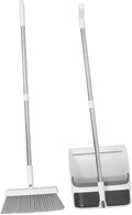1set Ergonomic Broom and Dustpan Set Soft Bristle Household Cleaning Tools for Home Office Indoor and Outdoor Use Compact and Convenient Dustpan Kit