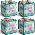 Saintrygo 4 Pcs Ornament Storage Box with 64 Compartments, Tree Style