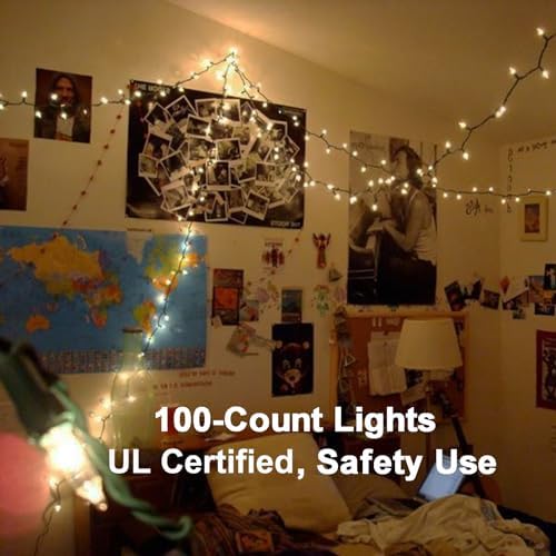 BrizLabs Steady & Twinkle Christmas Lights 100-ct Clear Mini Light String