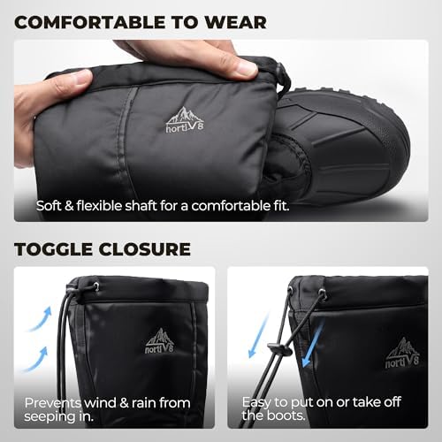 NORTIV 8 Men's Waterproof Winter Snow Boots Insulated