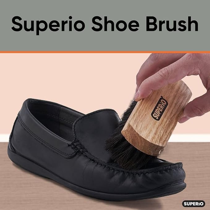 Superio Shoe Brush - Premium 7" Soft Bristles - Ideal for Cleaning and Polishing Shoes and Boots - Creates an Inimitable Shine on Leather - Sturdy and Durable,12 Pack