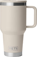 YETI Rambler 30 oz Travel Mug with Flip Straw Lid – Stainless Steel, Vacuum Insulated, Leakproof, Cup Holder Friendly, Cape Taupe