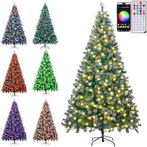 Juegoal 7.5FT Pre-lit Christmas Tree with 380 LED Smart Lights, App Control