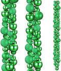 2 Pcs 6 ft Christmas Ball Ornament Garland, Grass Green