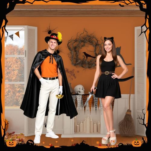 9 Pcs Halloween Couple Puss and Boots Costume Cat in Boots Cosplay Outfits