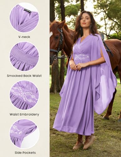Scarlet Darkness Women's Renaissance Costume V Neck Medieval Fairy Dresses
