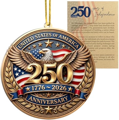 250 Anniversary USA Christmas Ornament, Christmas in July Decorations