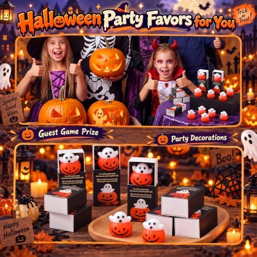 36 Sets Halloween Party Favors Ghost in Pumpkin Gifts Stuffers Cute Toys