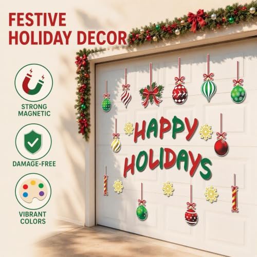 Christmas Magnetic Decorations Set for Garage Fridge (Christmas-B)