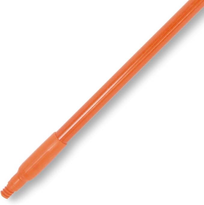 SPARTA Fiberglass Broomstick Replacement Broom Handle with Acme Threaded Tip for Industrial Cleaning Tools, Fiberglass, 60 Inches, Orange, (Pack of 12)