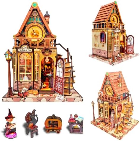 OZJAY Halloween Miniature House Kit, 3D Wooden Puzzles for Adults
