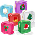 Abbylike 6 Pcs Christmas Preppy Patch Makeup Bags Bulk Polyester Holiday Makeup Bag Skincare Pouch Xmas Zipper Cosmetic Pouch Preppy Thing for Travel Christmas Women Gift (Classic, Multicolor)