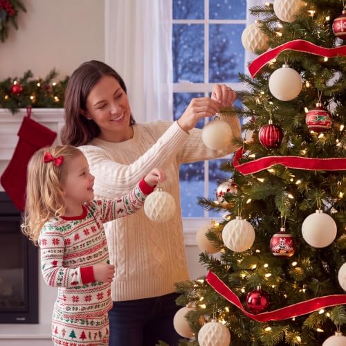 Christmas Ornaments Set Beige Velvet 2.36 in Decorative Balls