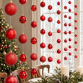 6 Pcs Christmas Ball Garland 6.6 ft Hanging Ornaments Strand, Red