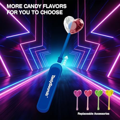 Amos TastySounds Wireless Audio Music Lollipop - Bone Conduction Music Lollipop with Natural Blackberry Flavor, Private Listening Experience, Premium Gift Packaging for Tech Lovers & Adults (1 Pack)