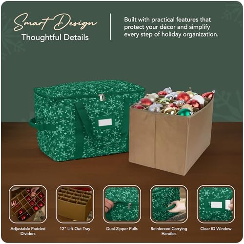 Covermates Adjustable Ornament Storage Bag, 19.25" W x 13" D x 12.5" H