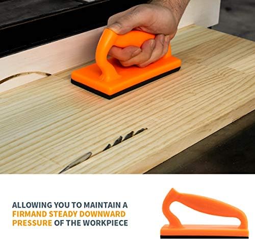POWERTEC Push Block and Push Stick Set Fits Table Saws, Router Tables, Band Saws & Jointers, Dual Ergonomic Handles w/Max Grip, Wood Pusher Reduces Kickback & Increases Safety. 5PK (71009V)