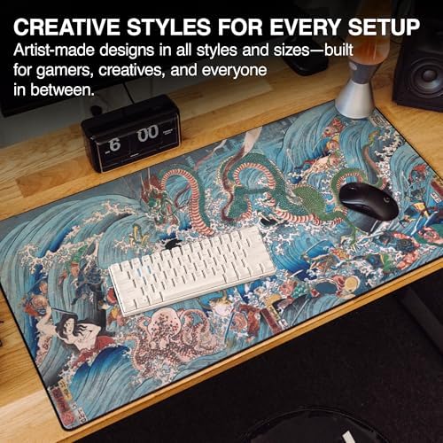MPCO. Dragon King Large Gaming Desk Pad, 36" x 17" Duraglyde Desk Mat