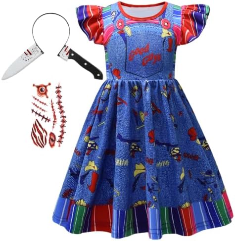 Kids Killer Doll Costume Halloween Killer Horror Doll Outfits Classic Movie Cosplay