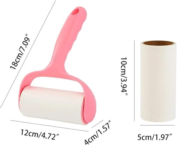 Lint Roller with 8 Rolls Refills Sticky Paper Pet Hair Remover Kit Tearable Adhesive Glutinous Brush