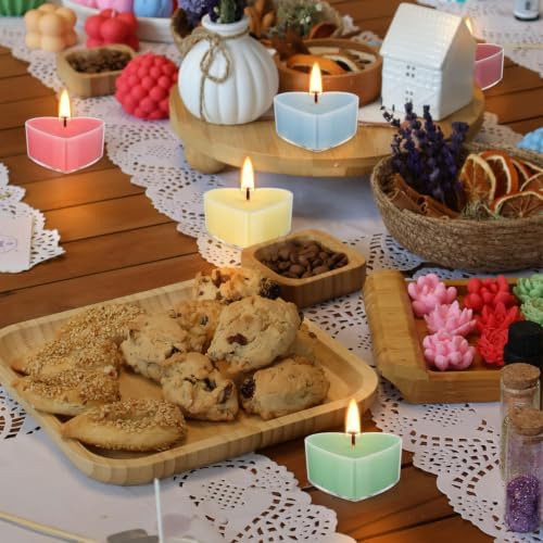 2026 Advent Calendar Gift Set, 24 Heart-Shaped Tea Light Candles