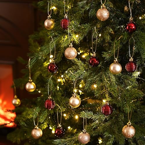 Valery Madelyn Small Christmas Tree Decorations Ball Ornaments 24ct 1.57"
